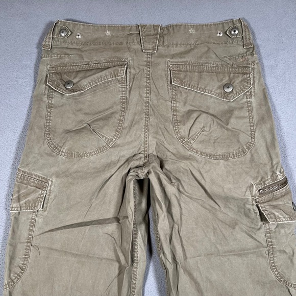 Vintage‎ Old Navy Cargo Pants Mens 31x28 Olive Green Military Utility Y2K - Picture 3 of 11